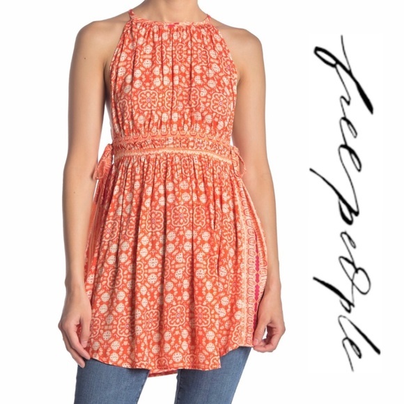 Free People Tops - NEW Free People Mid-Summers Day Orange Mini Dress or Tunic Top
